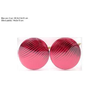 BOLAS PLANAS 15 CM 2 PIEZAS ROJAS EN CAJA PVC