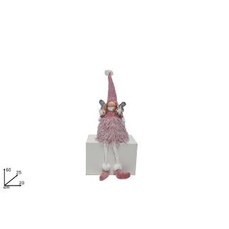 ANGEL SENTADO 65 CM CON TRAJE ROSA