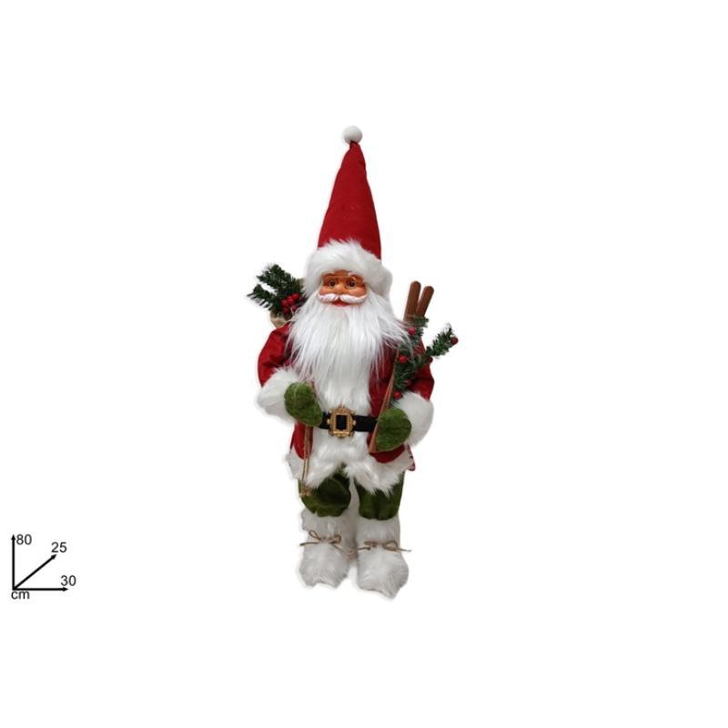 PAPA NOEL 80 CM CON VESTIDO ROJO/VERDE OH-D03