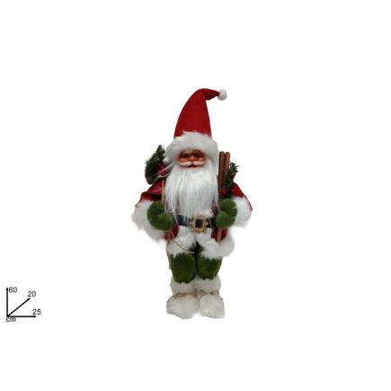PAPA NOEL 60 CM CON VESTIDO ROJO/VERDE