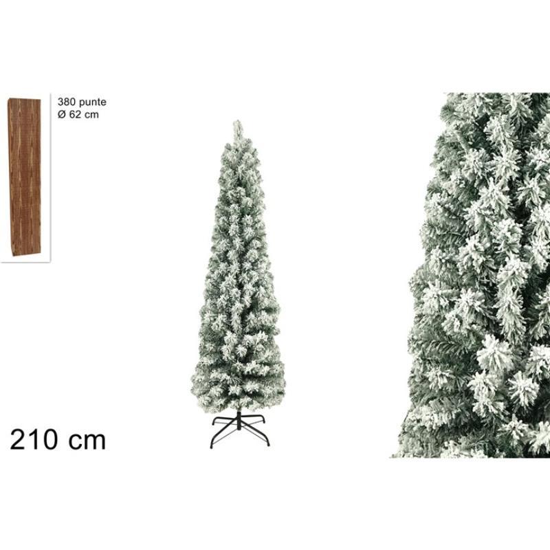 ARBOL DE NAVIDAD SLIM NEVADO 210 CM 380 PUNTAS