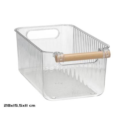 BANDEJA ORGANIZADORA ASA MADERA 28X15.5X11.5 CM