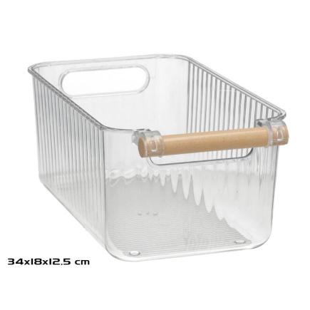 BANDEJA ORGANIZADORA ASA MADERA 34X18X12 CM