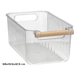 BANDEJA ORGANIZADORA ASA MADERA 38X19.5X12.5 CM