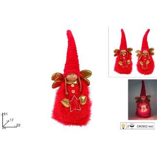 ANGEL 51 CM CON GORRO ROJO CON LUZ SURT DE 2