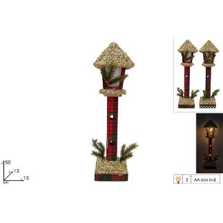FAROL MADERA CON LUCES DECORACION ESCOCES SURT DE 6