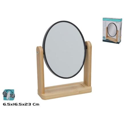 ESPEJO AUMENTO 1X 2X PANCEL 16X6.5X23 CM NEGRO