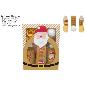CAJA DE REGALO PAPA NOEL DORADO SET DE BAÑO 4 PIEZAS CON ROSA