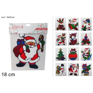 PEGATINA VENTANA 18 CM FIGURA NAVIDEÑA SURT