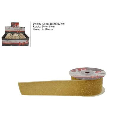 CINTA TERCIOPELO 4X270 CM 3Y ORO PURPURINA DORADA