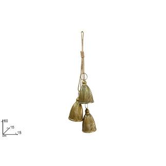 COLGANTE CON 3 CAMPANAS ANTIGUAS DORADAS