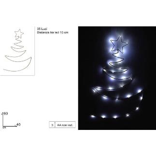 ARBOL ESTILIZADO LUMINOSO 60 CM 35 LED BLANCO FRIO