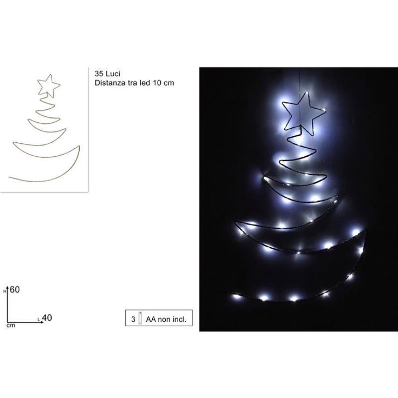 ARBOL ESTILIZADO LUMINOSO 60 CM 35 LED BLANCO FRIO