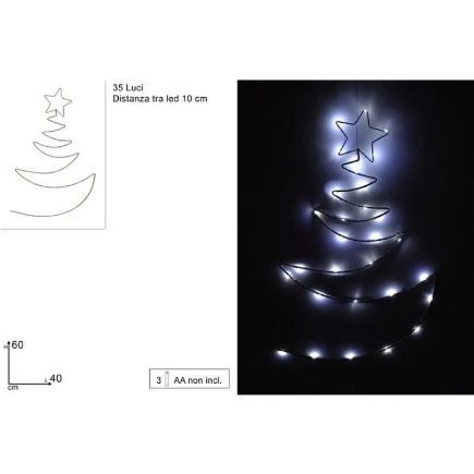ARBOL ESTILIZADO LUMINOSO 60 CM 35 LED BLANCO FRIO