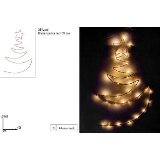 ARBOL ESTILIZADO LUMINOSO 60 CM 35 LED BLANCO CALIDO