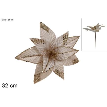 TALLO FLOR TECIOPELO BRILLANTE 32 CM CHAMPAN