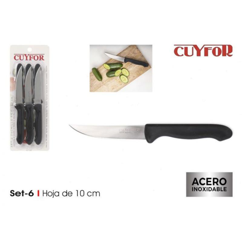 SET 6 CUCHILLOS FILO 10 CM CUYFOR