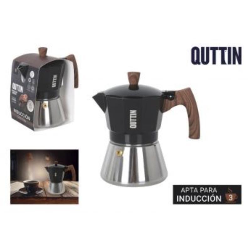 CAFETERA 3 SERV INDUCC.SS/ALU BLACK QUTTIN