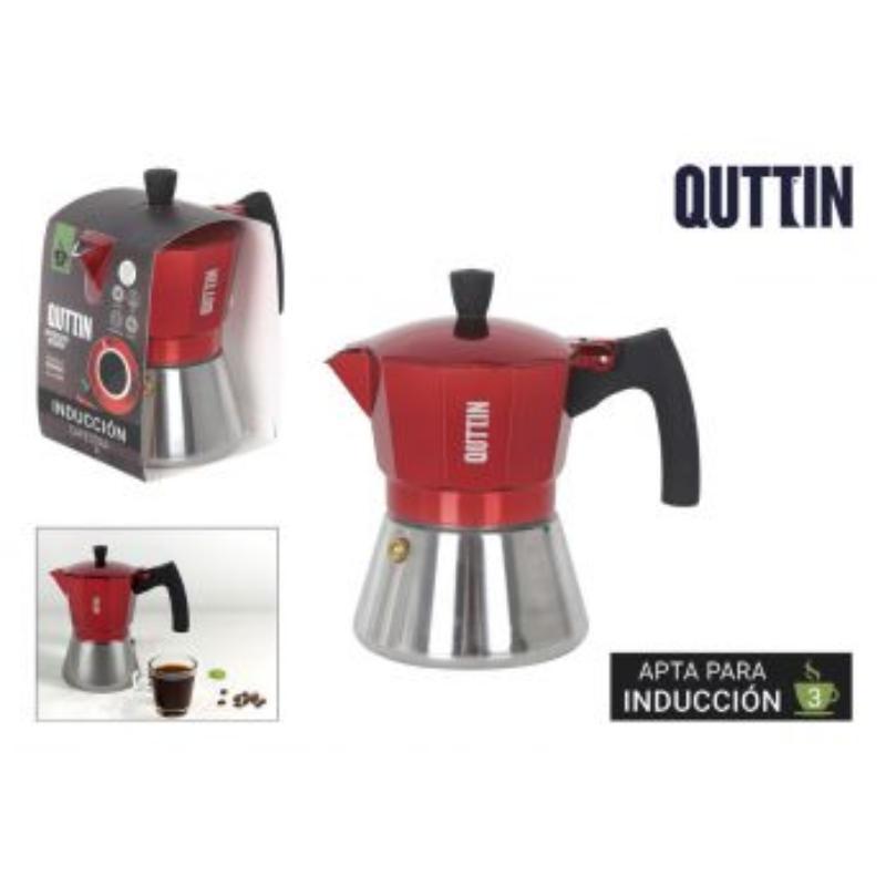 CAFETERA 3 SERV INDUCC.SS/ALU RED QUTTIN