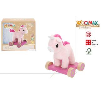ARRASTRE MADERA Y PELUCHE UNICORNIO +10M WOOMAX
