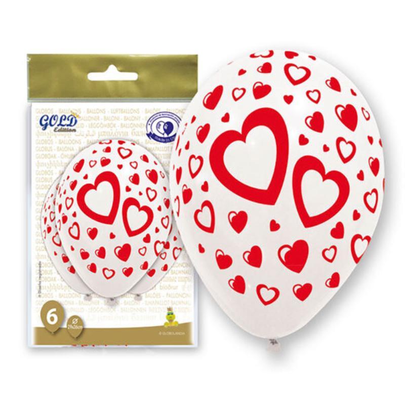 B/ 6 GLOBOS CORAZONES