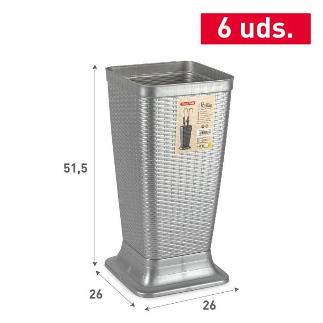 PARAGUERO RATTAN PLATA