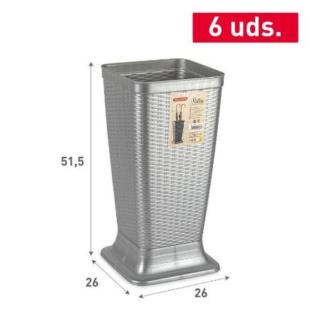 PARAGUERO RATTAN PLATA