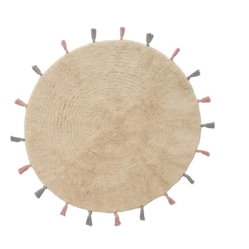 ALFOMBRA ALGODON BEIGE 90X90 CM