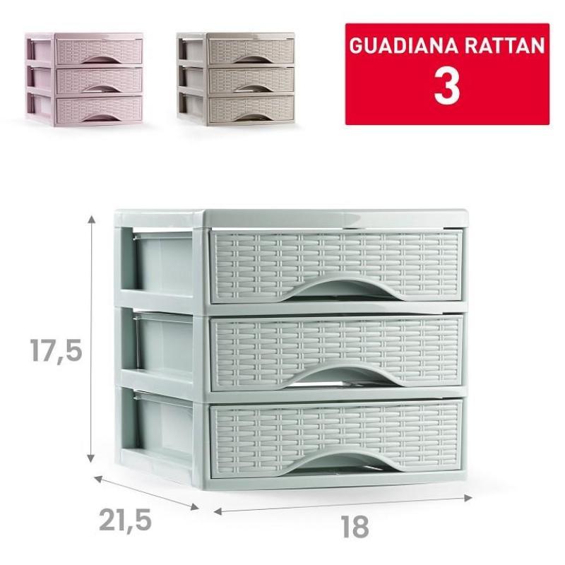 CAJONERA GUADIANA RATTAN 3 CAJONES SURT VRM ALL