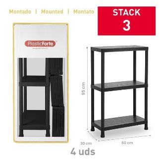 ESTANTERIA STACK RECICLADO 3 BALDAS