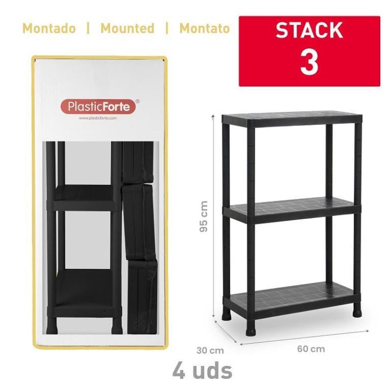 ESTANTERIA STACK RECICLADO 3 BALDAS
