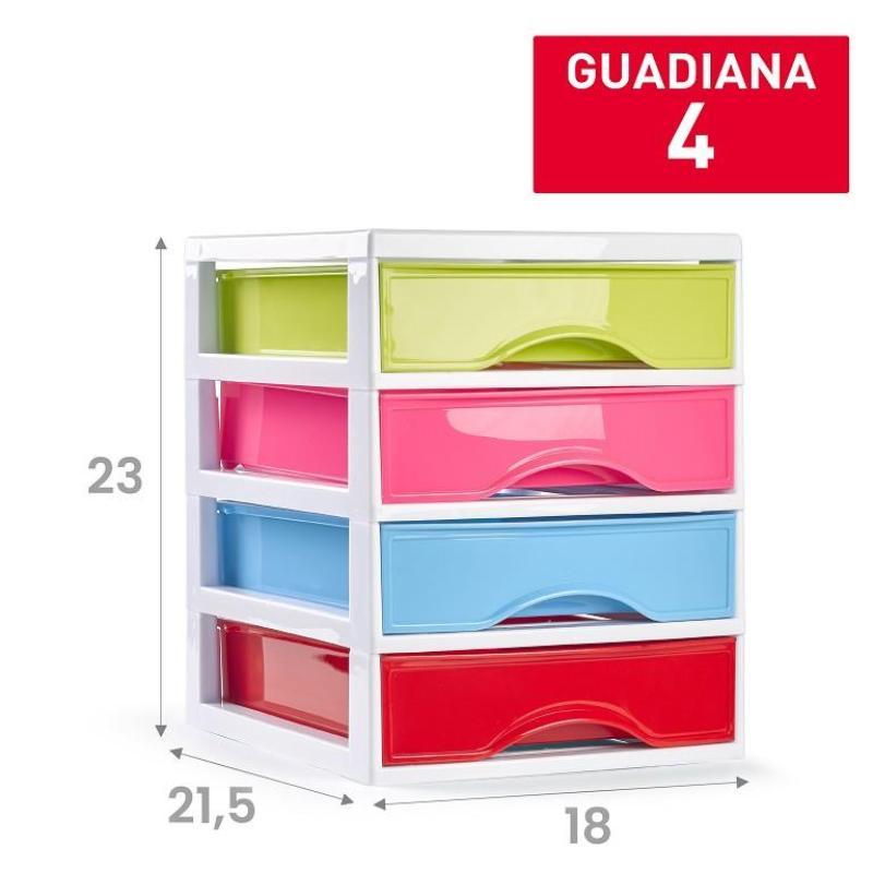 CAJONERA PLASTICO GUADIANA 4 CAJONES BLANCO COLOR