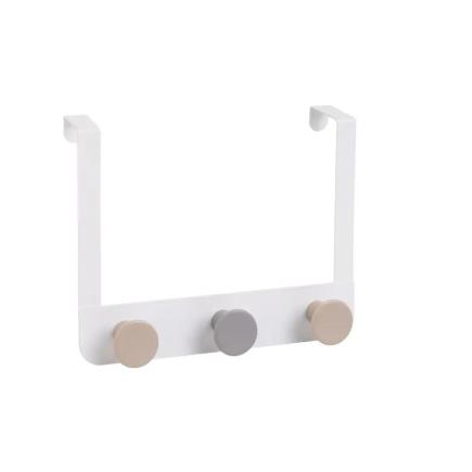 PERCHA PUERTA 3 GANCHOS METAL BLANCO 30X3X20 CM