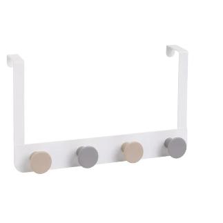 PERCHA PUERTA 4 GANCHOS METAL BLANCO 35X3X20 CM