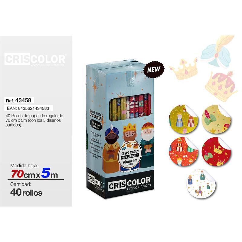 PAPEL DE REGALO 70 CM X 5 M REYES MAGOS