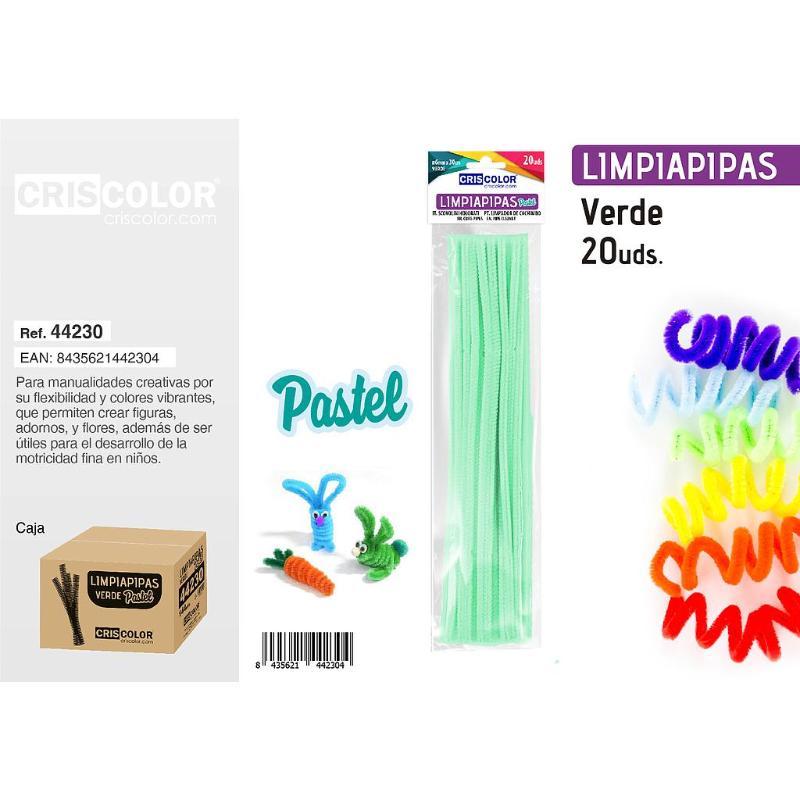 LIMPIAPIPAS VERDE PASTEL 20 UDS
