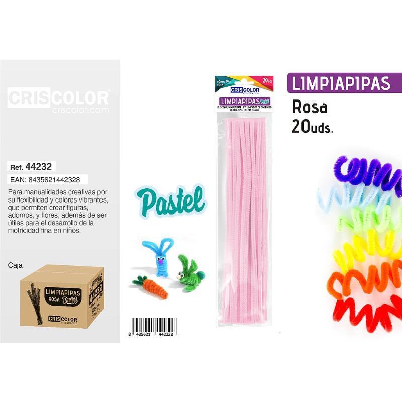LIMPIAPIPAS ROSA PASTEL 20 UDS