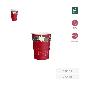 VASO CARTON ADORNOS ROJOS ORO 270 CC 6 UDS