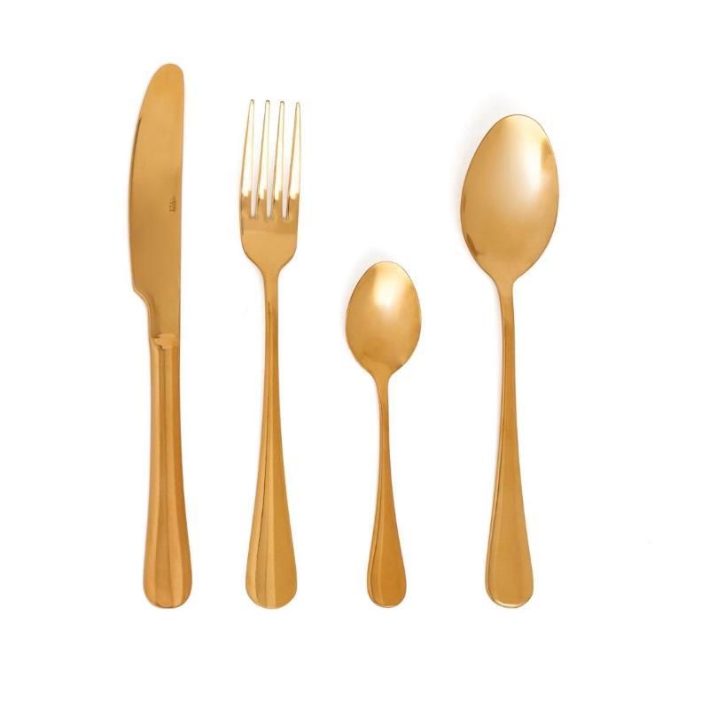 SET 24 CUBIERTOS ORO CELEBRART ACERO INOX