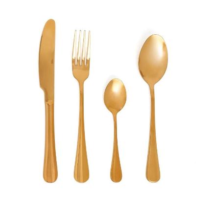 SET 24 CUBIERTOS ORO CELEBRART ACERO INOX