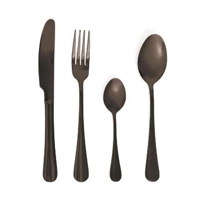 SET 24 CUBIERTOS NEGRO CELEBRART ACERO INOX