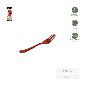 TENEDOR REUTILIZABLE ROJO METALIZADO 18.5 CM 6 UDS
