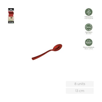 CUCHARITA REUTILIZABLE ROJO METALIZADO 13 CM 8 UDS
