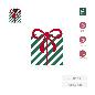 SERVILLETA DOBLE CAPA FORMA REGALO LAZO ROJO 40X33 CM PAPEL 20 UDS