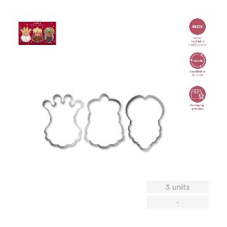 SET MOLDES CORTADORES REPOSTERIA REYES MAGOS ACERO INOX 3 UDS
