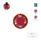 PLATO LLANO ROJO ADORNOS ORO 17 CM CARTON 6 UDS