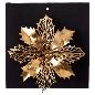 PICK POINSETTIA CON CLIP PLASTICO ORO 16X16 CM
