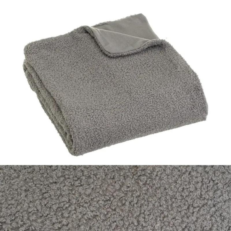 MANTA SHERPA POLAR BOUCLE POLIESTER GRIS 130X160 CM