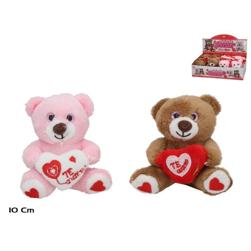 PELUCHE C/CORAZON OSCAR 2 SURT 10 CM