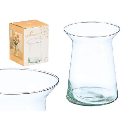 JARRON CRISTAL ANCHO FORMA BOCA ABIERTA